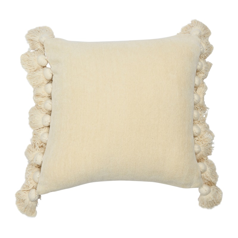 Cotton Chenille Lumbar Pillow with Tassels