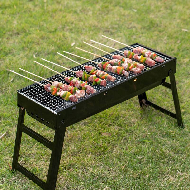 Gardenised Portable Charcoal Grill Foldable Stainless Steel BBQ for Camping Backyard Tailgating Hiking Picnic Travel Beach