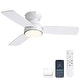 preview thumbnail 23 of 28, 32" Smart Gold & White Flush Mount Dimmable Ceiling Fan - 32''