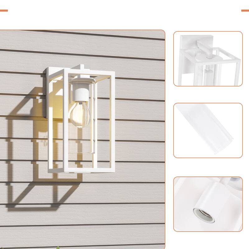 1-Light Outdoor Wall Lights, Outdoor Wall Lantern with Glass Shade
