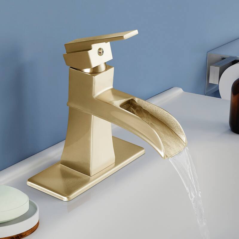 Topcraft Single Handle Waterfall Bathroom Faucet with Baseplate
