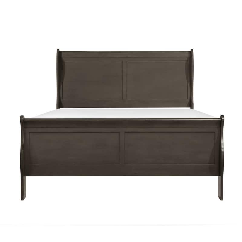Monty Stained Gray Sleigh Bed - Queen