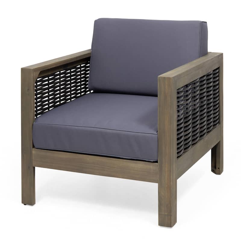 Set of 2, Outdoor Acacia Wood Club Chair