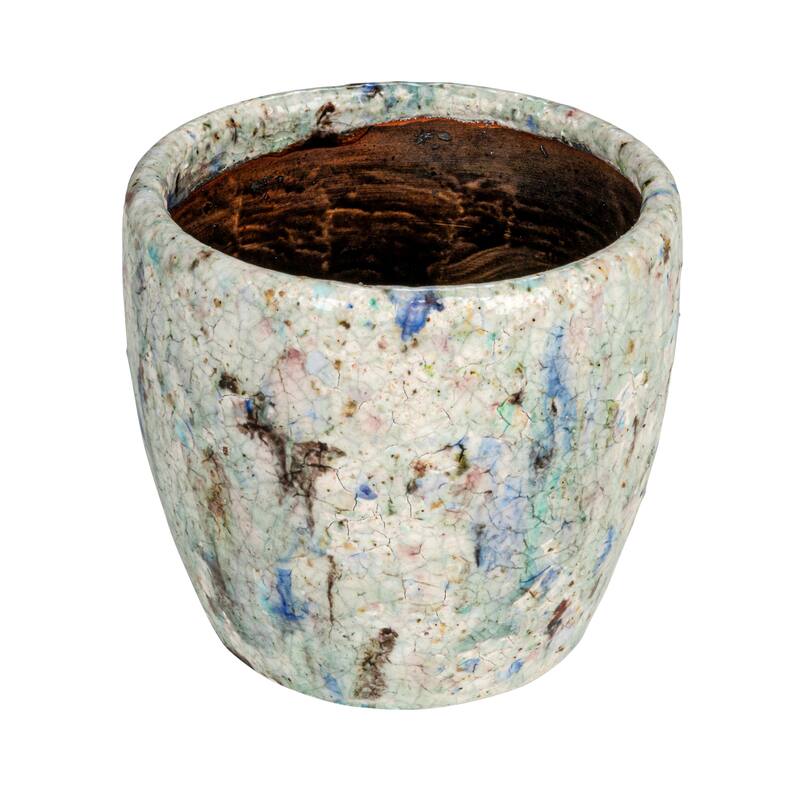 Terra-cotta Planter with Crackle Glaze