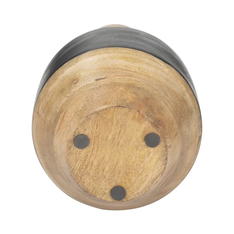 Sagebrook Home Modern Neutral Mango Wood Brown/Black Cylinder Tone Natural Vase