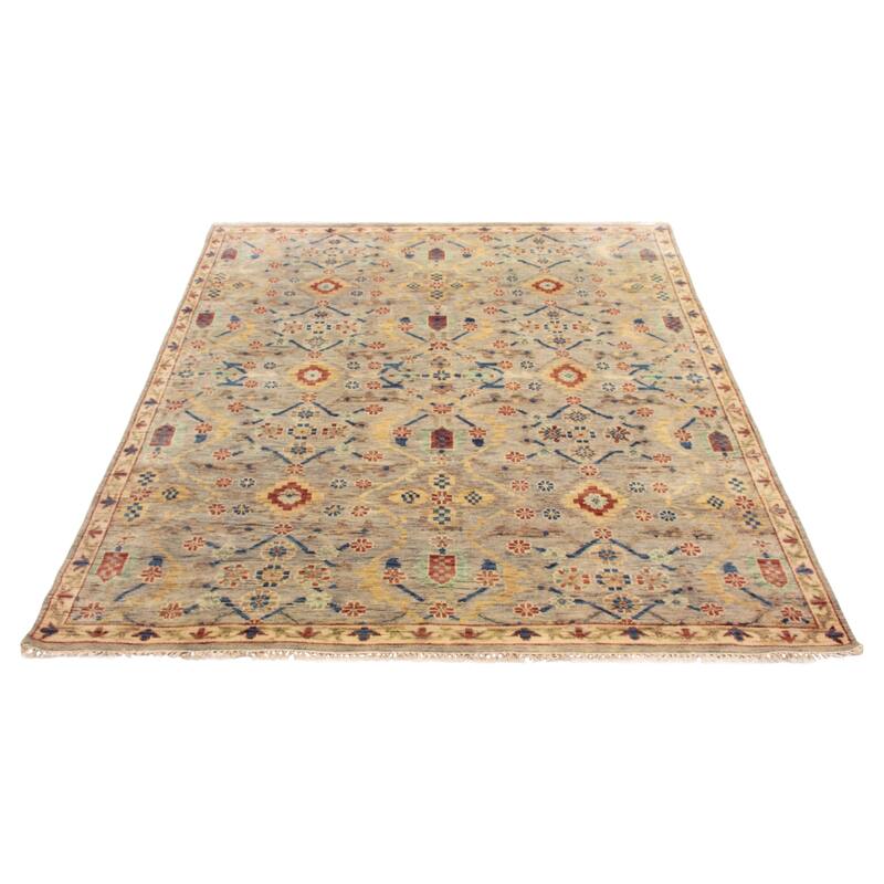 ECARPETGALLERY Hand-knotted Modern Oushak Light Grey Wool Rug - 8'2 x 9'10