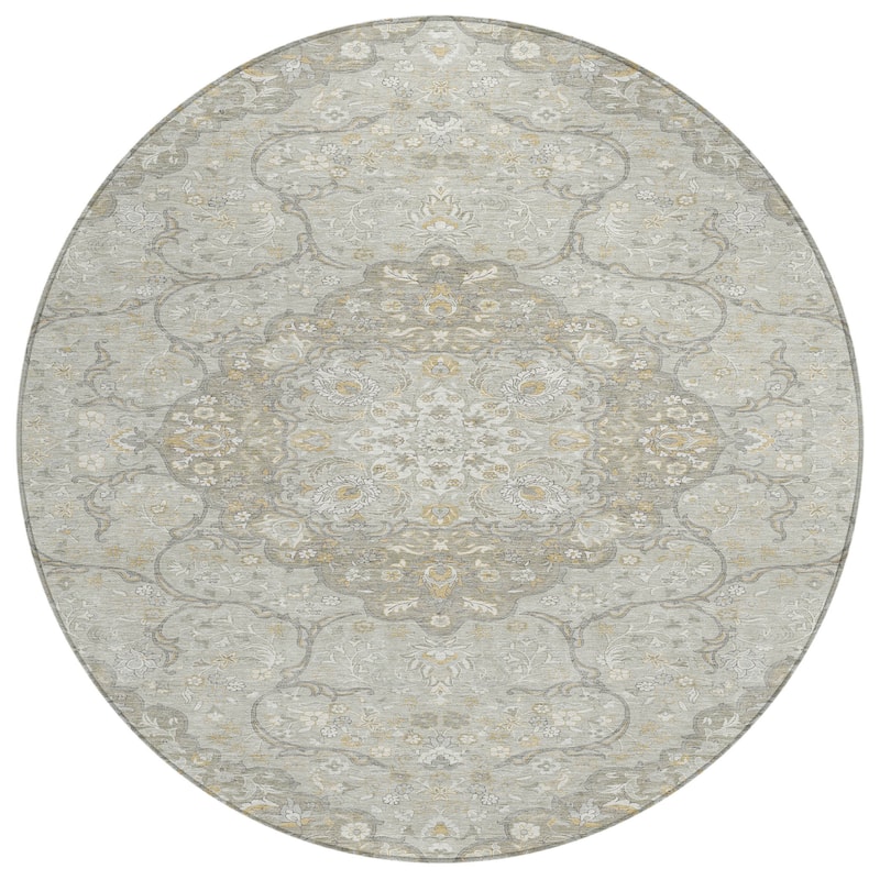 HomeRoots Medallion Traditional Rectangle Outdoor Rug