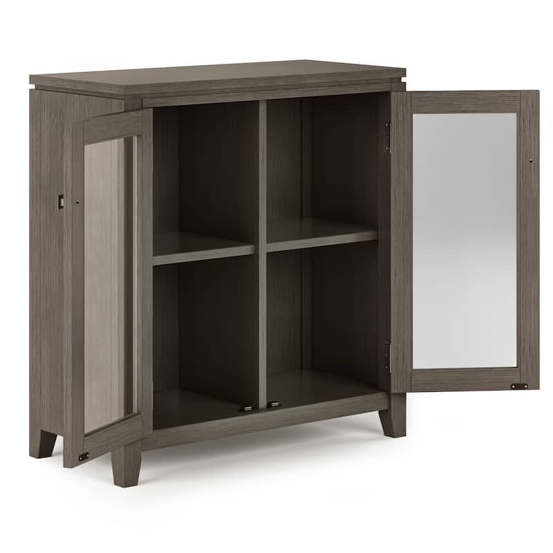WYNDENHALL Essex SOLID WOOD 30 inch Wide Contemporary Low Storage Cabinet - 30"w x 14"d x 31" h