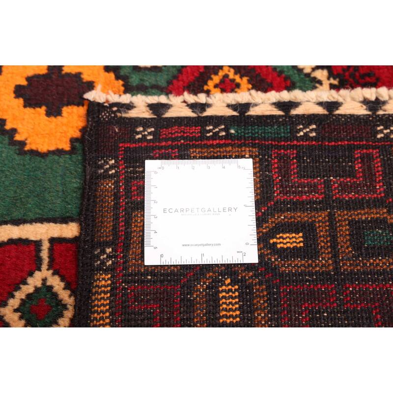 ECARPETGALLERY Hand-knotted Teimani Black, Red Wool Rug - 3'6 x 6'4
