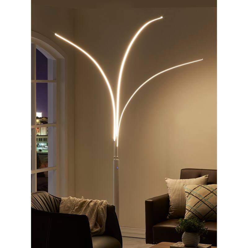 Artiva Aurora LED Arch Tree Floor Lamp, 92" - 92 - white