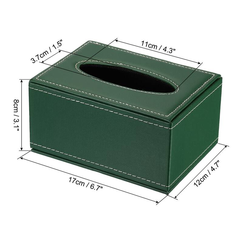 6.7x4.7x3.1" Tissue Box Cover, PVC Leather Waterproof Napkin Dispenser