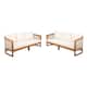 Option Teak Finish+Beige Cushion+Fawn Textilene