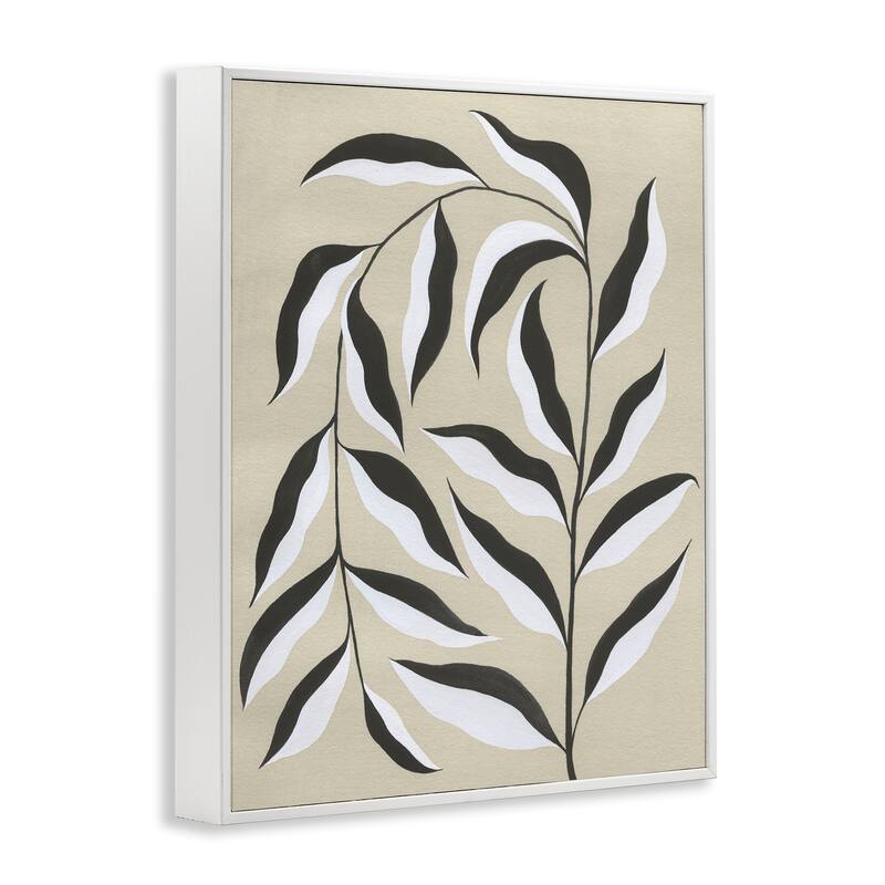 Stupell Natural Curved Vegetation Framed Giclee Art Design By Grace Popp