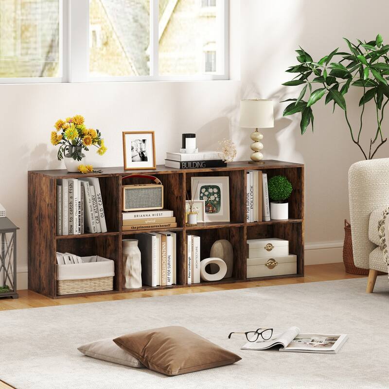 Costway 8-Cube Bookcase Bookshelf with 2 Anti-Tipping Kits Storage - See Details