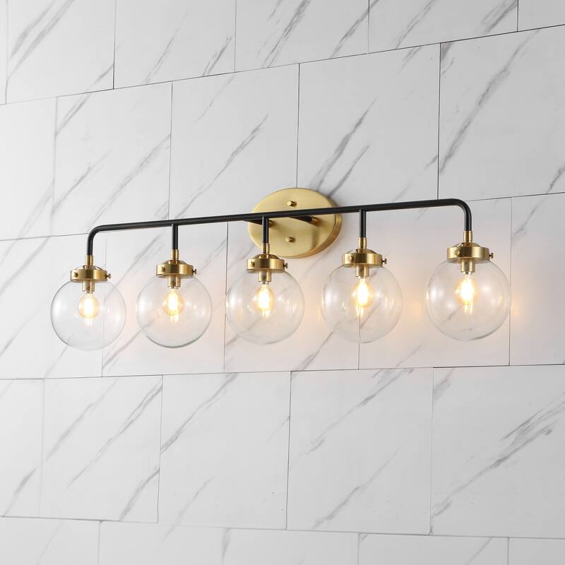 Bevin Contemporary Transitional Iron/Glass LED Vanity Light, by JONATHAN Y