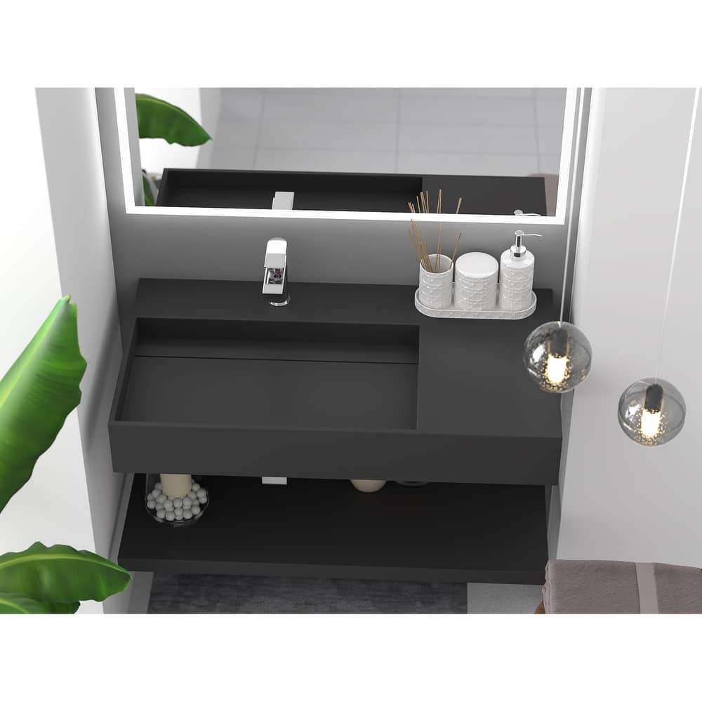 Juniper Stone Solid Surface Wall-Mounted Vessel Sink