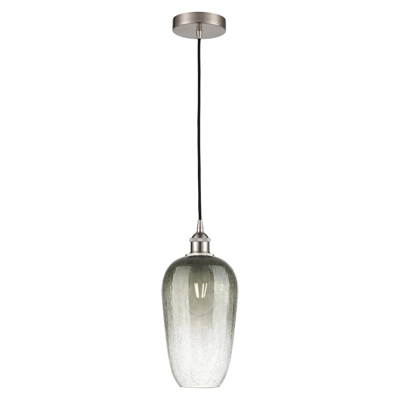 Innovations Lighting Endless Possibilities Edison - Brookhaven Flute - 1 Light 7" Cord Hung Mini Pendant - Slate/Brushed Satin Nickel