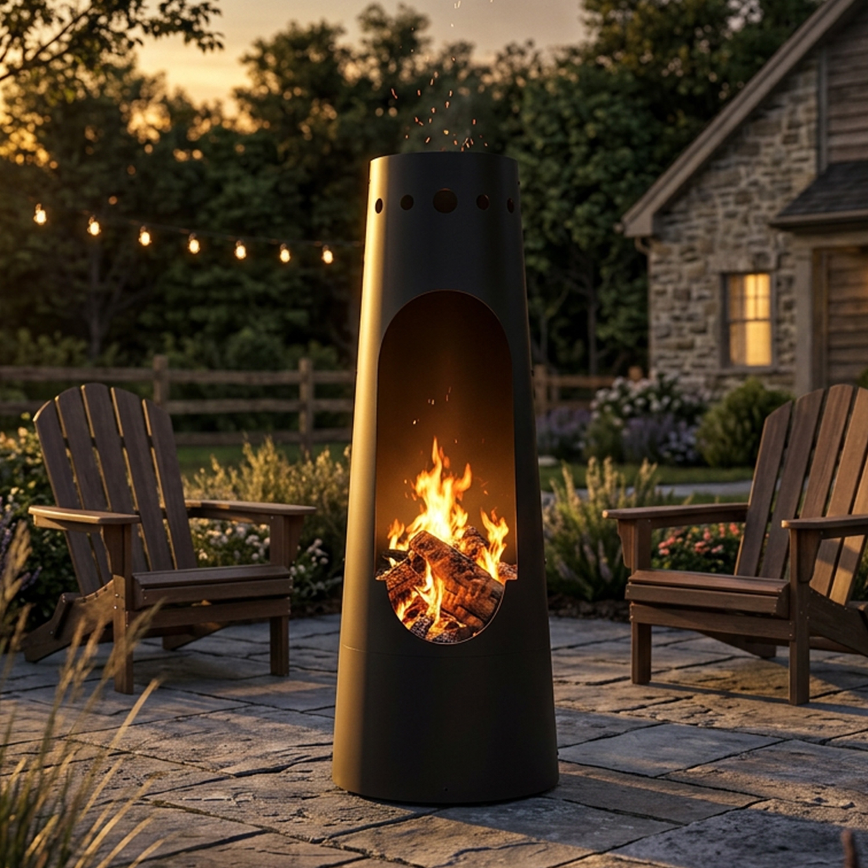 Sunnydaze 50undefined Santa Fe Chiminea Outdoor Fireplace - Bed
