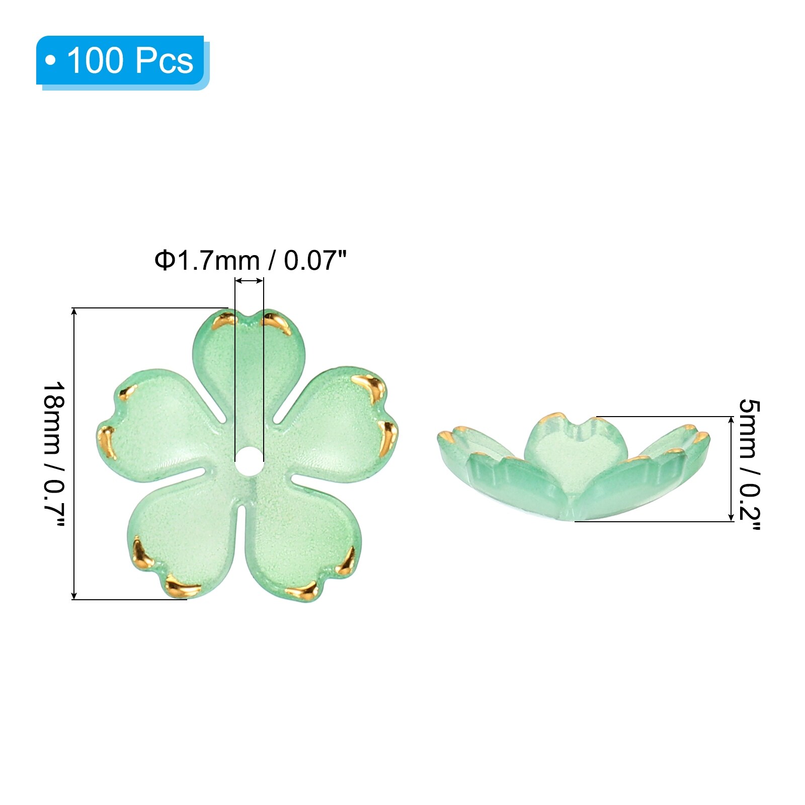 Floral Spacer Beads, Gold-Plated Gradient Acrylic Cherry Blossom Flower Beads for Bracelets, Earrings, and DIY Crafts