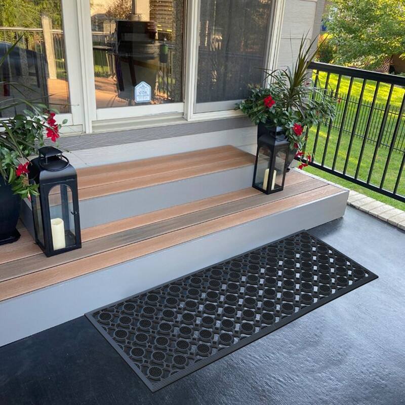 A1HC Rubber Iron Beautiful Hand Finished Elegant Large Double Doormat 18"X48"