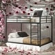 preview thumbnail 11 of 25, Full Over Full Convenient Metal Bunk Bed,Low Bunk Bed With Ladder for Home