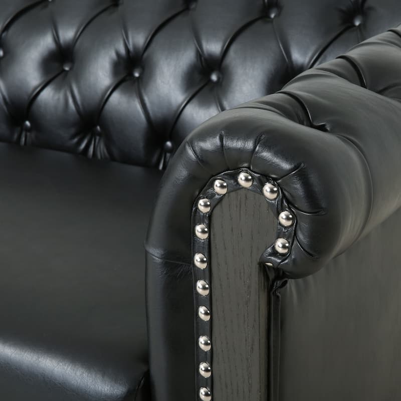 Castalia Nailhead Trim Chesterfield Sofa by Christopher Knight Home - 78.75" L x 33.50" W x 28.00" H