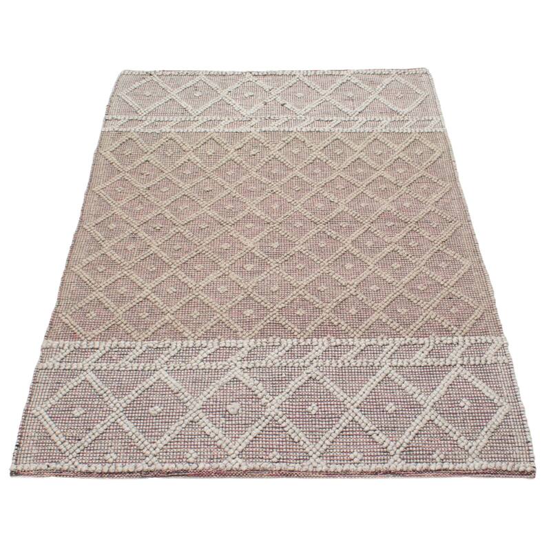 ECARPETGALLERY Braid weave Sienna Grey Wool Rug - 5'0 x 7'11