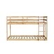 preview thumbnail 10 of 18, Elegant Twin over Twin Wood Bunk Kids Bed with Ladder,Guardrail