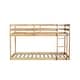 preview thumbnail 10 of 18, Elegant Twin over Twin Wooden Bunk Kids Bed with Ladder and Safety Guardrail,Storage Space