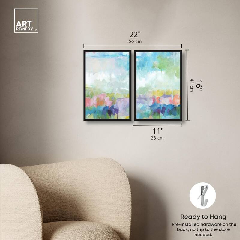 Harmonic Greens Canvas Set of 2 by Art Remedy