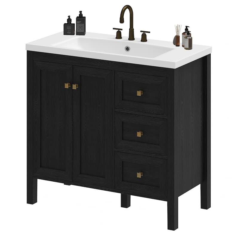 Moasis 36"/42" Bathroom Vanity Cabinet Set with Sink Combo and 3 Drawers & Cabient