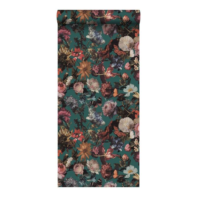 ESTA Home Zarinda Sea Green Flowers Wallpaper - 20.9 x 396 x 0.025