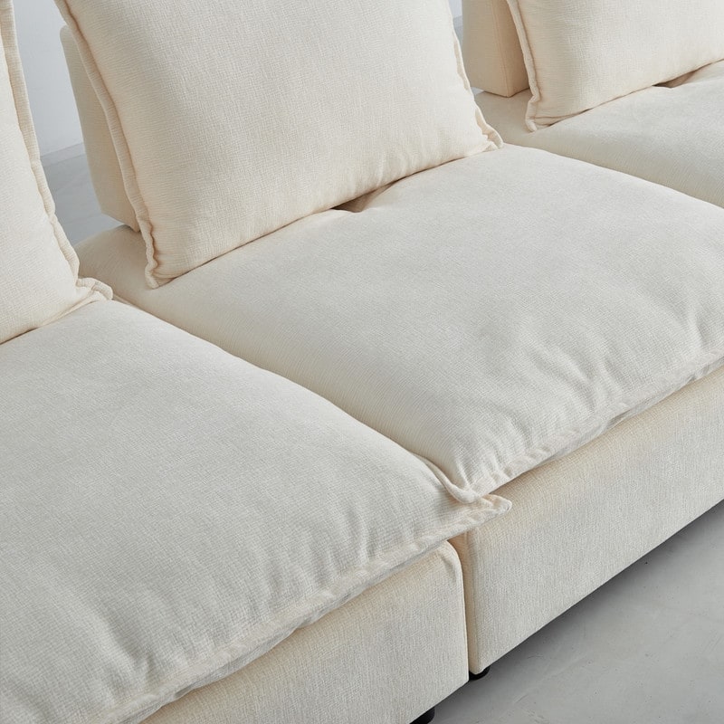 Armless Super Soft Chenille Modular Sofa Design (2 & 3 Seater)