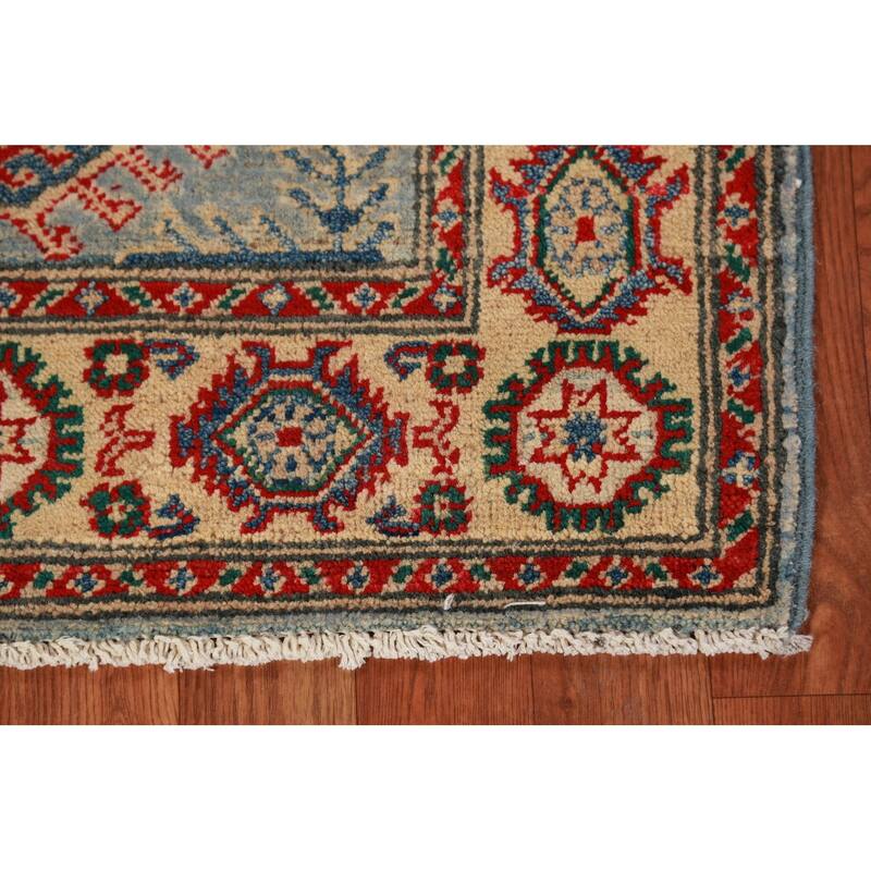 Blue Kazak Accent Rug Traditional Hand-Knotted Wool Carpet - 2'8"x 4'0"