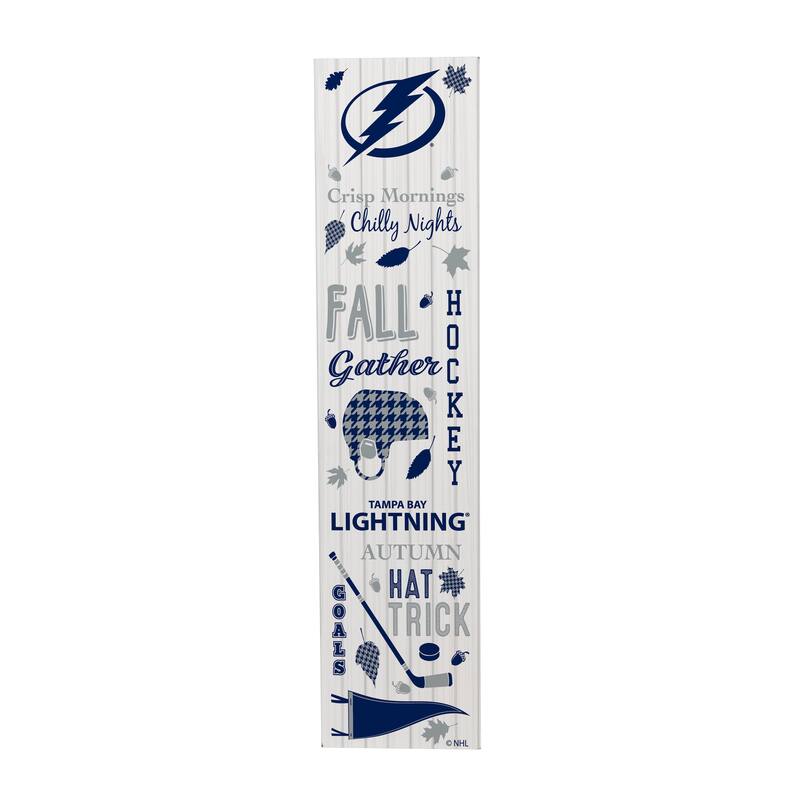 47" Double Sided Seasonal Porch Leaner, Tampa Bay Lightning - 47" x 11.25"