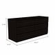 preview thumbnail 3 of 1, 60" Black Six Drawer Double Dresser
