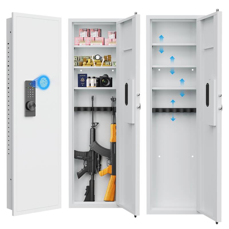 Hidden Wall Gun Safe for Rifles with Adjustable Shelves,Assembled Storage Multifunctional Wall Safe for Firearm and Valuables - Yellow