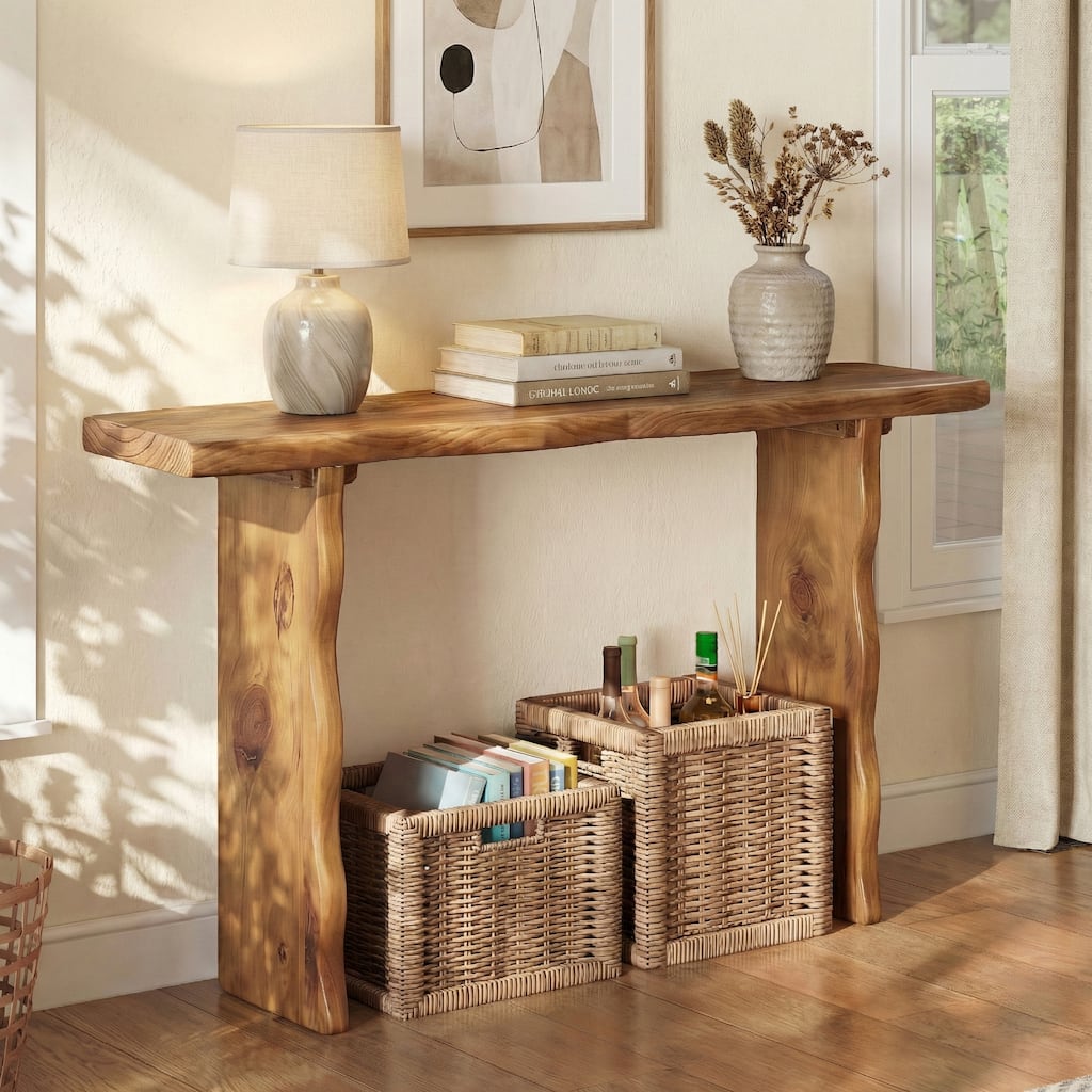 63'' Solid Wood Console Table,Sofa Table for Entryway Living Room