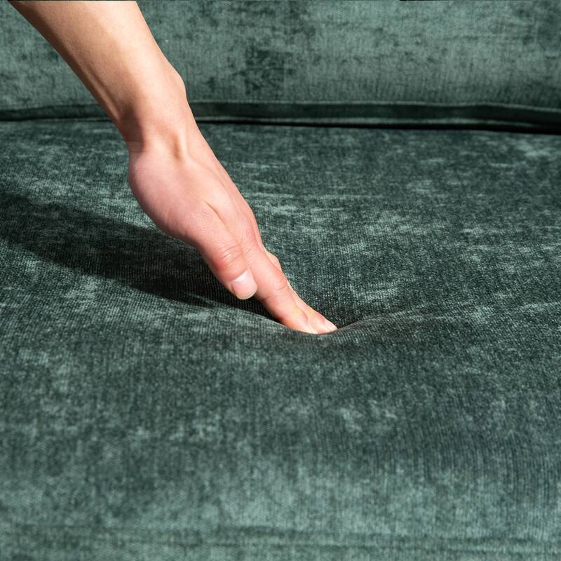 Chenille Modular Sofa, Upholstered Modern 3-Seater Couch with Ultra-Soft Cushions, Side Pocket