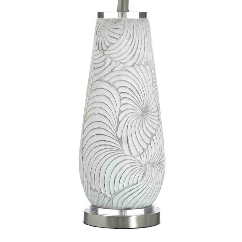 StyleCraft Poly Table Lamp - Glina Silver - White Shade