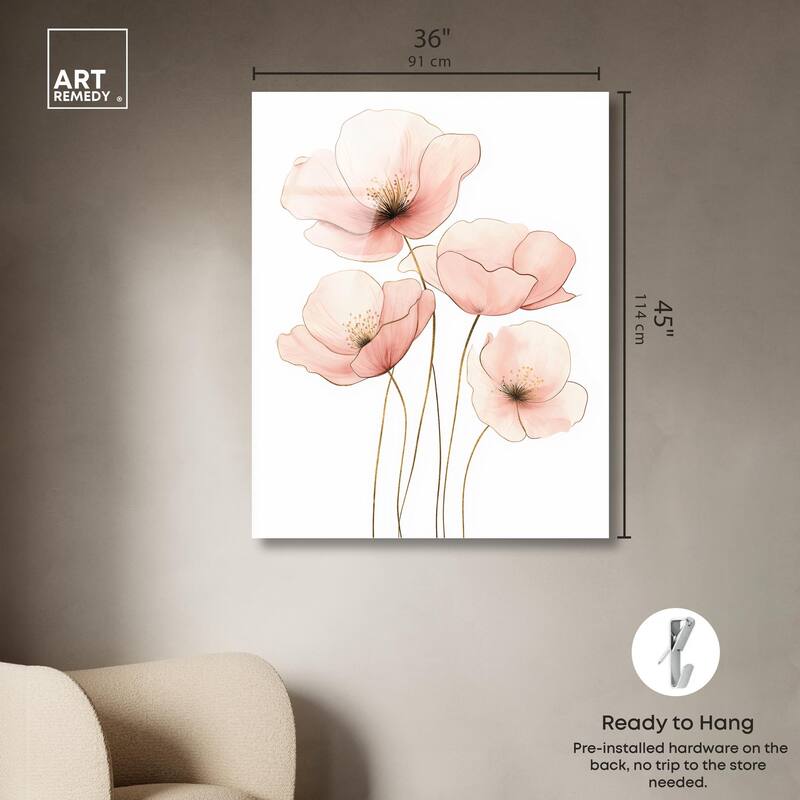 Pink Petal light Acrylic by Art Remedy, Ready to Hang