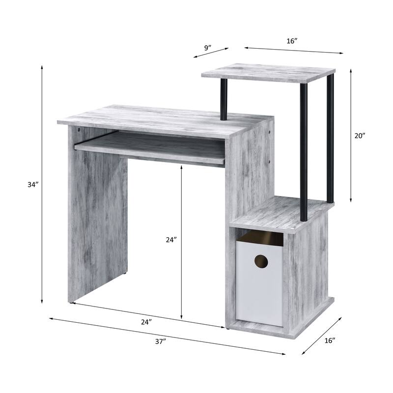 Lyphre Antique White & Black Finish Computer Desk