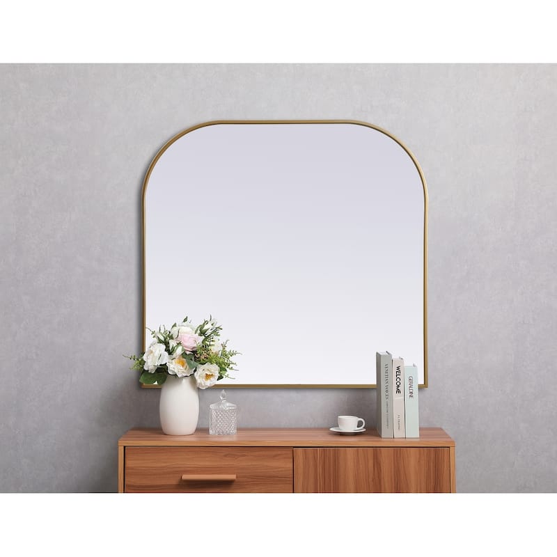 Indigo Home Metal Frame Arch Mirror 40x38 Inch