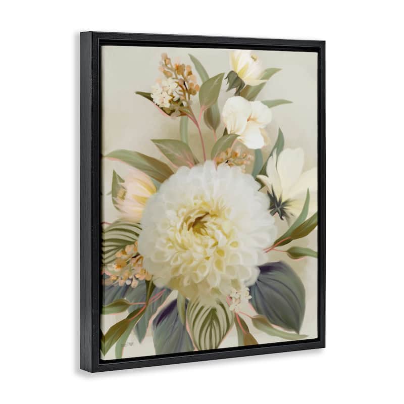 Stupell Elegant Dahlia Bundle Framed Floater Canvas Wall Art Design By House Fenway