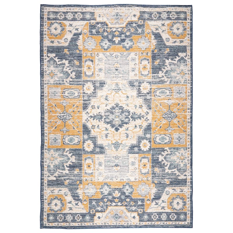 Terra by Obeetee Plaza Medallion Rug - Oxford Blue - 7'10" x 9'10"