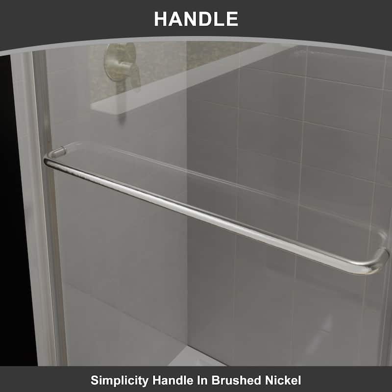 60''x72'' Double Sliding Semi-Frameless Shower Door with 6mm Tempered Glass