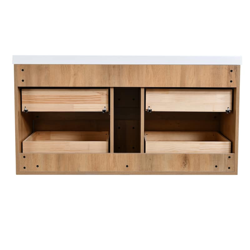 Prismella 36" 48'' Wall Mounted Bathroom Vanity with Top, Floating Cabinet Sink Combo