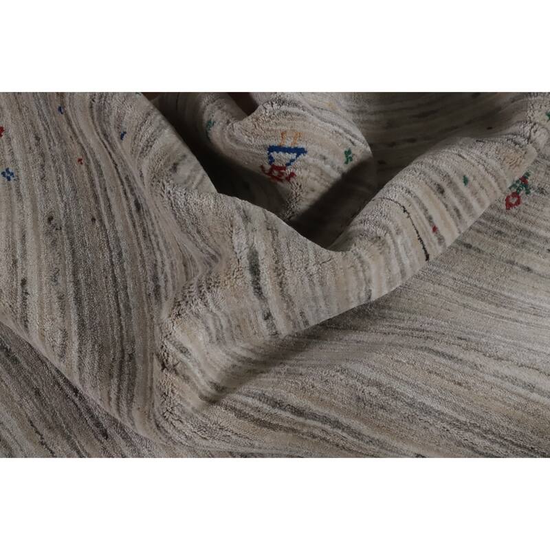 Hand Knotted Oriental 100% Wool Carpet Tribal Animal Pictorial Beige & Ivories Gabbeh Area Rug - 10' 0'' X 8' 6''