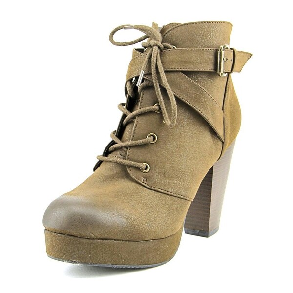 Material Girl Rhodes Women Round Toe Synthetic Brown Ankle Boot
