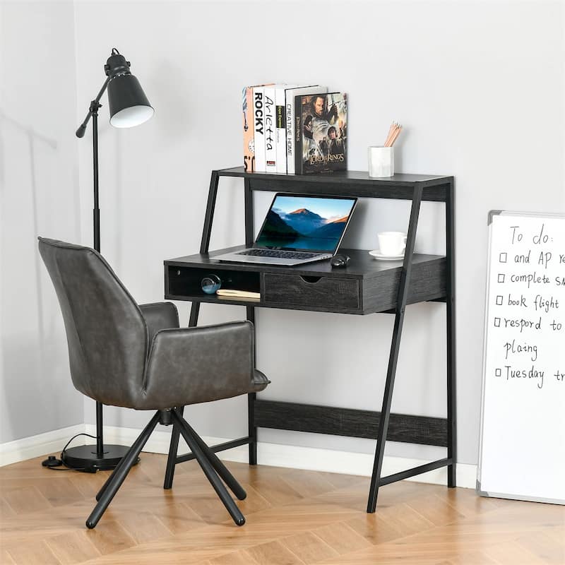 Particleboard Steel Writing Desk with Storage Shelf Drawer